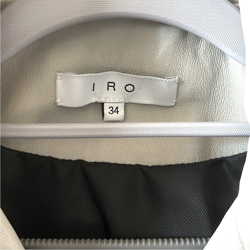 IRO Blondie Studded Leather Jacket Grey - Picture 5 of 16